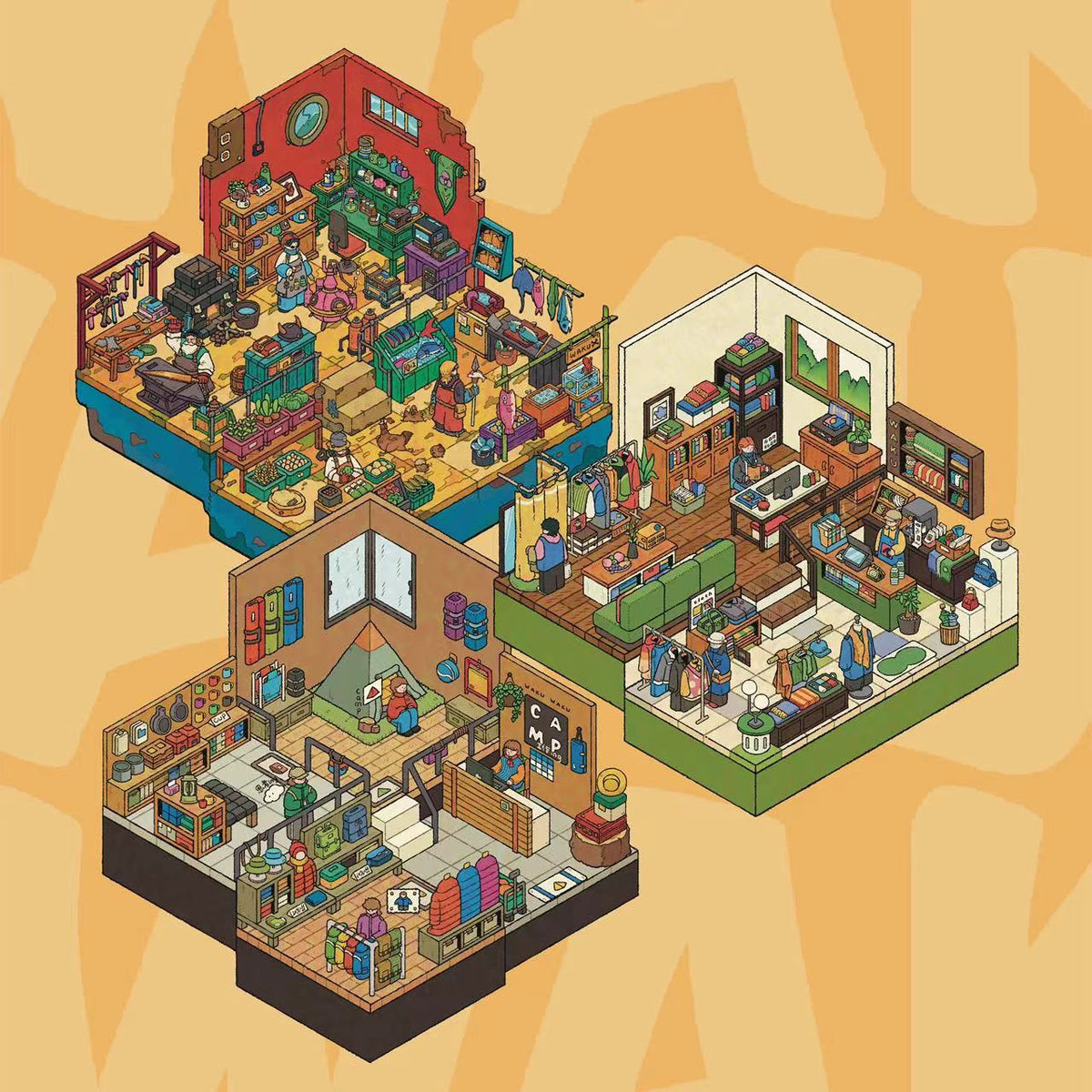 DIY 3D Scene Stickers: Make A Record Shop|Parcel Hub|Outdoor Gear Shop|Christmas House