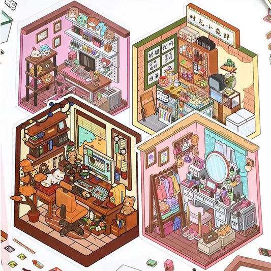 3D Sticker Scene-Doll Esports Room Vanity Room Study Room Time Shop
