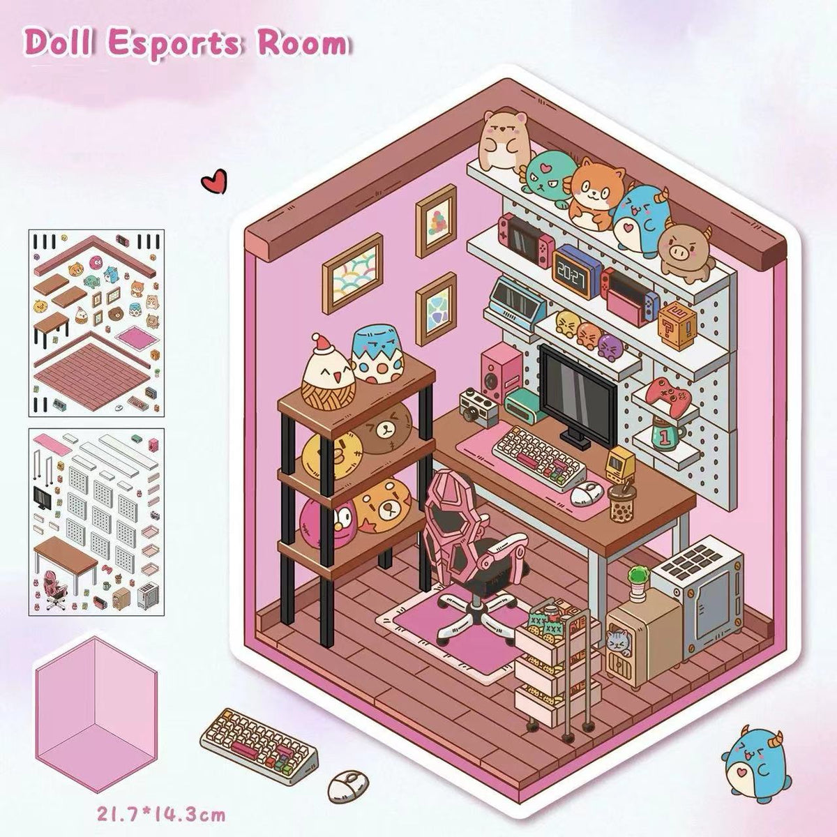 3D Sticker Scene-Doll Esports Room Vanity Room Study Room Time Shop