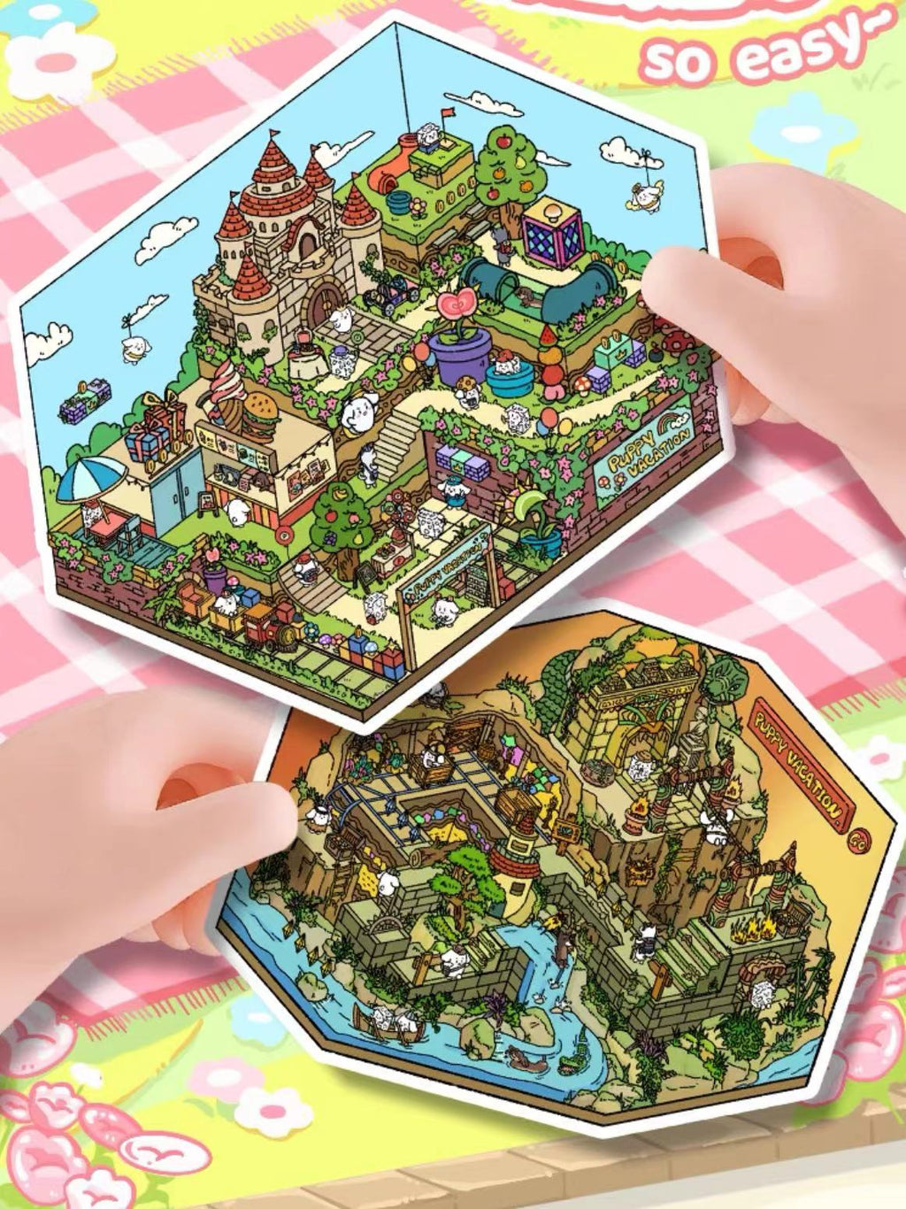 Puppy Big Size 3D Sticker Scenes! DIY Puppytopia Mine Adventure