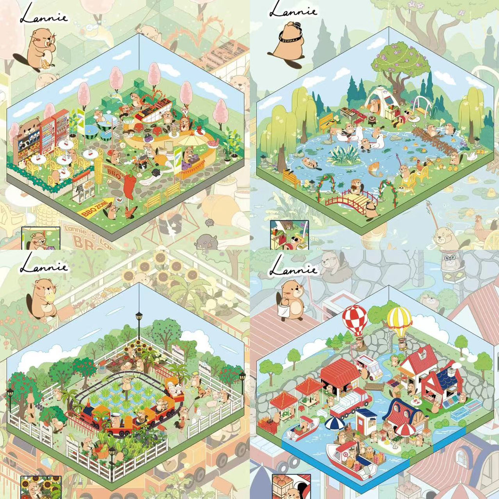 DIY Beavers’ Spring Outing 3D Sticker Scene 4 Themes