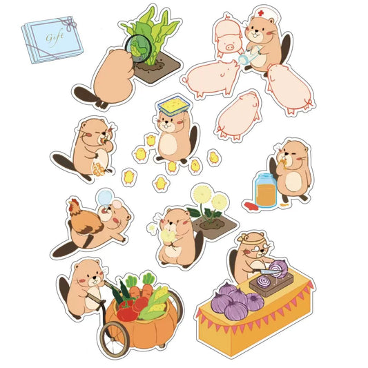 DIY Beavers’ Spring Outing 3D Sticker Scene 4 Themes