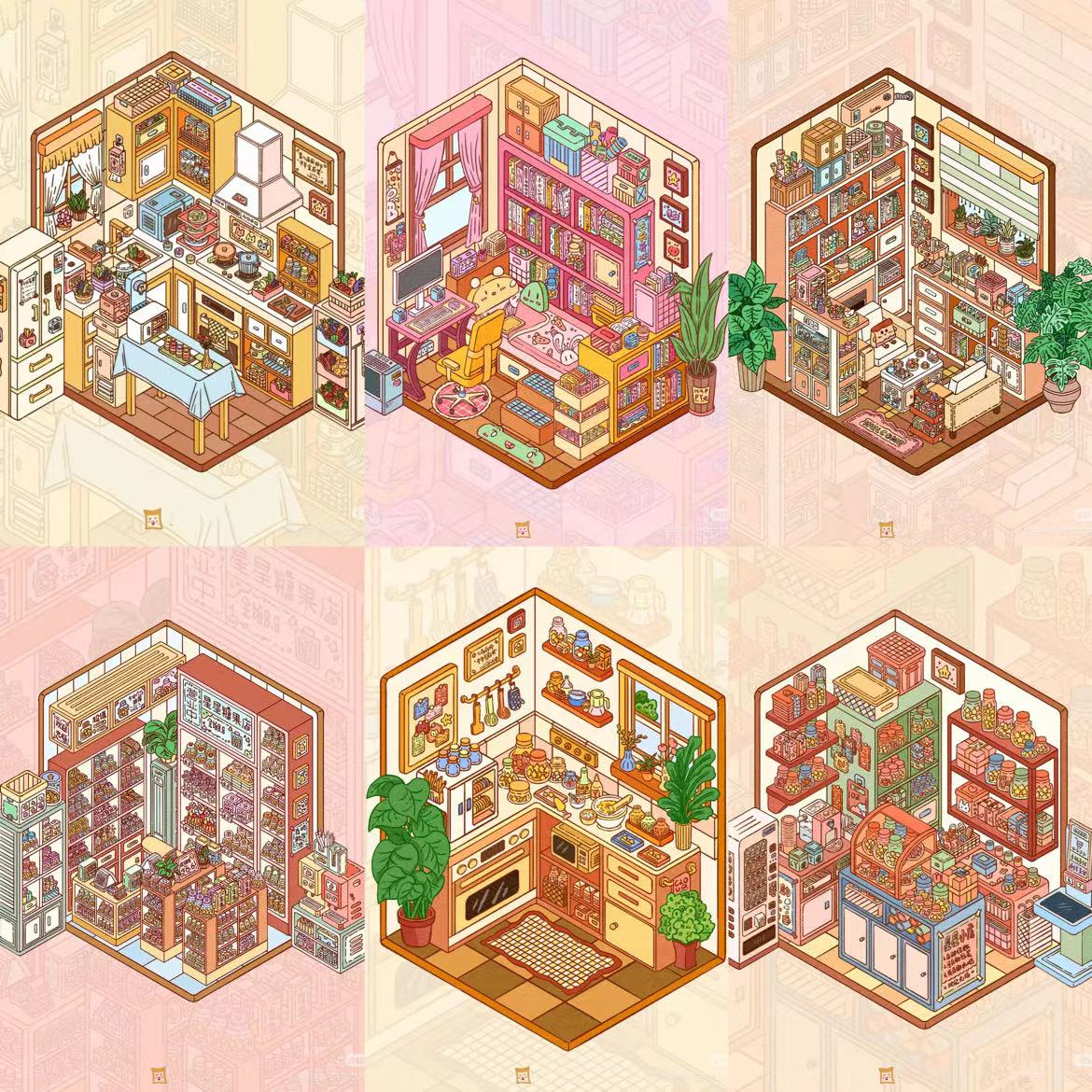 3D Sticker Scene Make your Own Bedroom Kitchen Candy Store