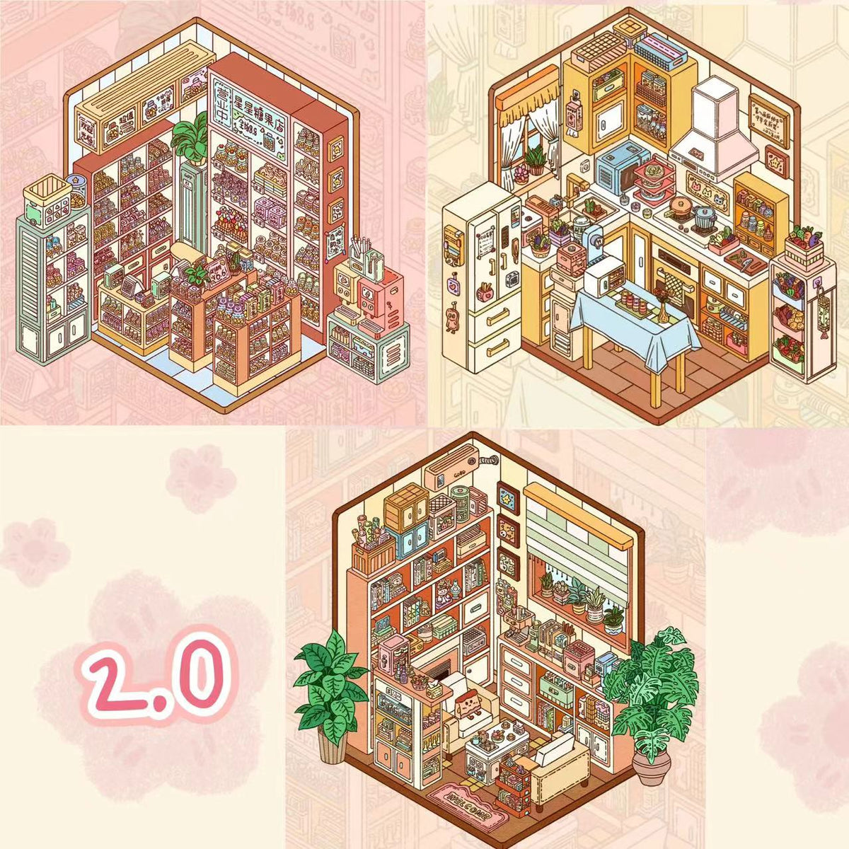 3D Sticker Scene Make your Own Bedroom Kitchen Candy Store