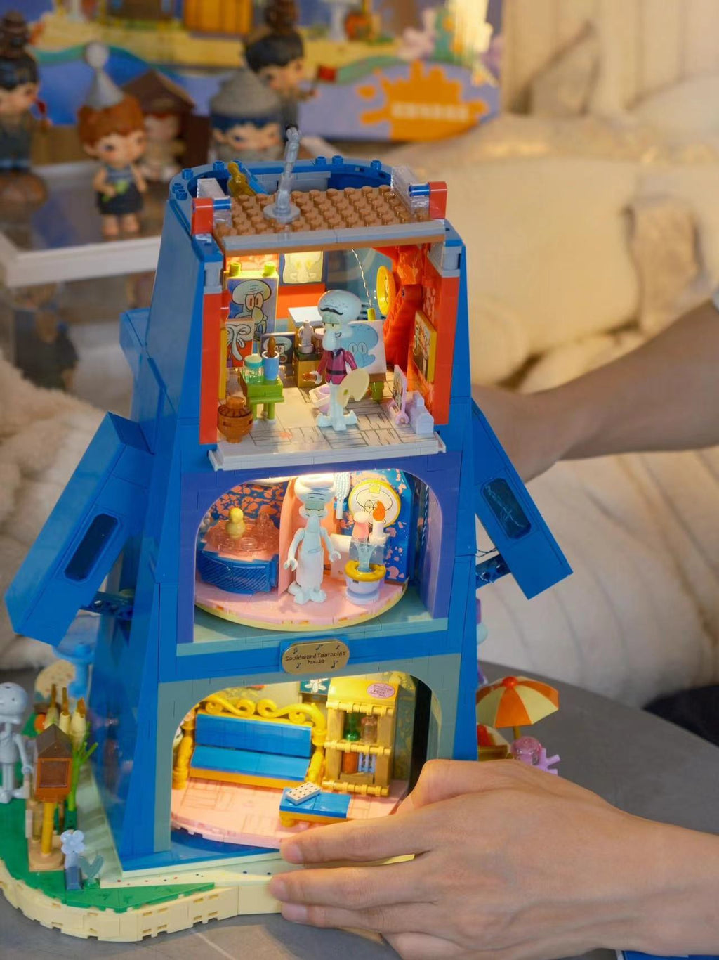 Squidward's Statue House Building Blocks Set with Light