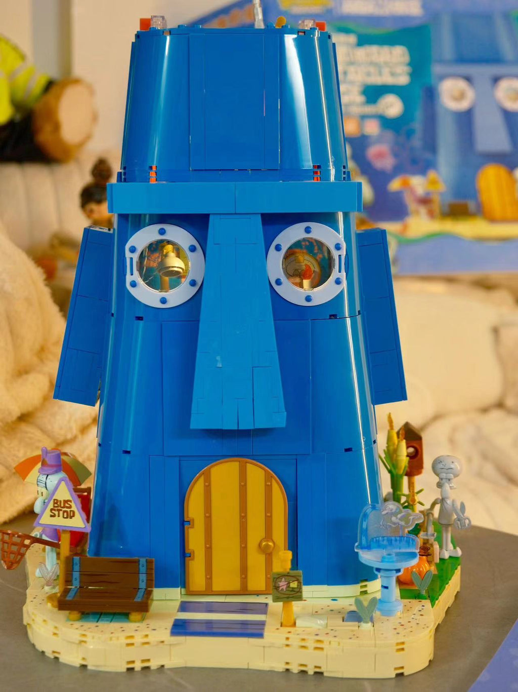 Squidward's Statue House Building Blocks Set with Light