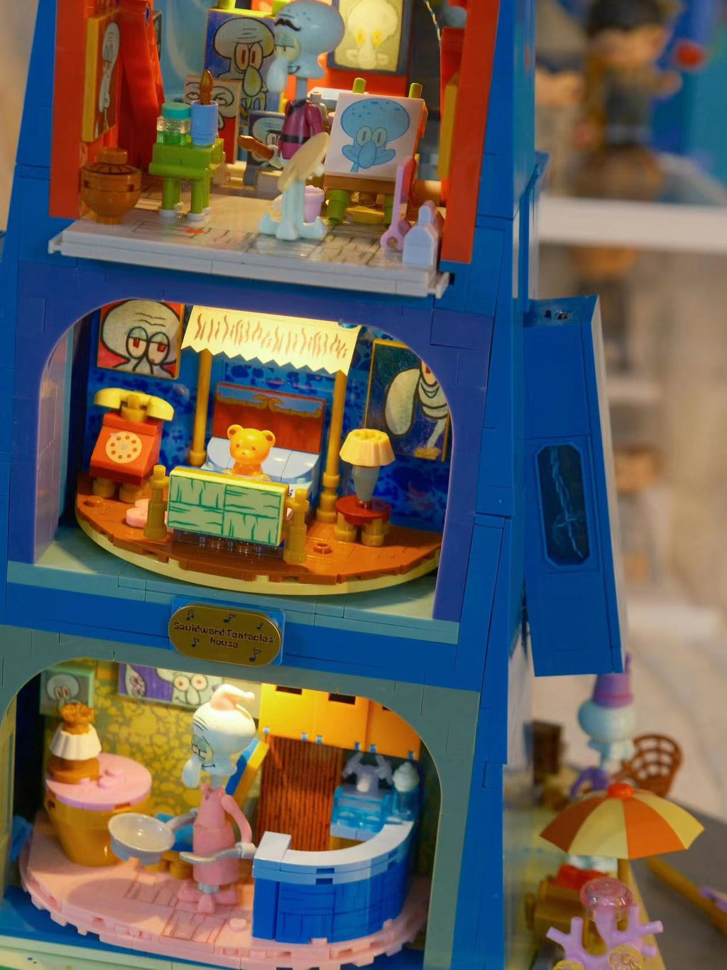Squidward's Statue House Building Blocks Set with Light