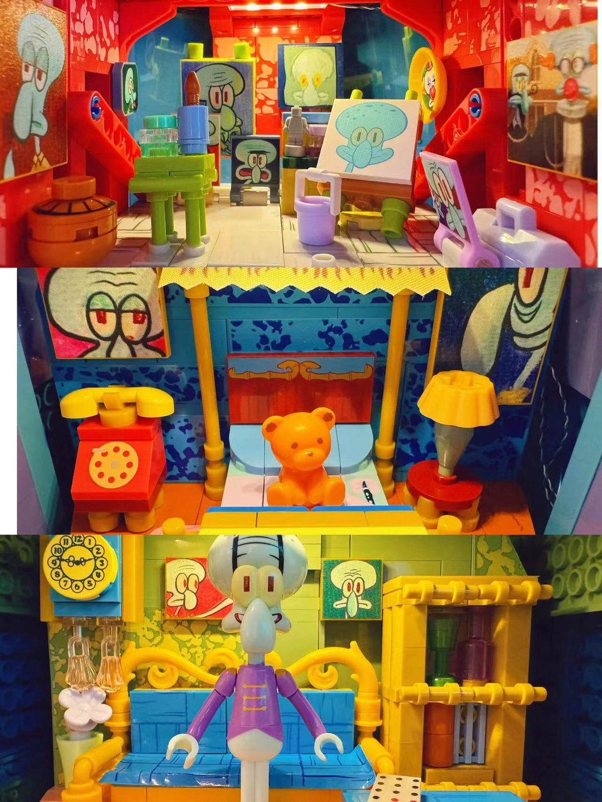 Squidward's Statue House Building Blocks Set with Light