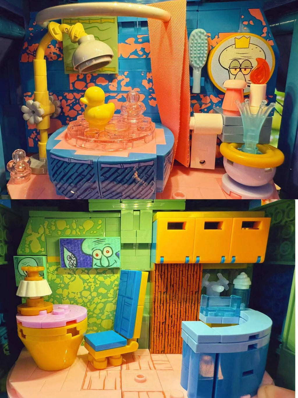 Squidward's Statue House Building Blocks Set with Light