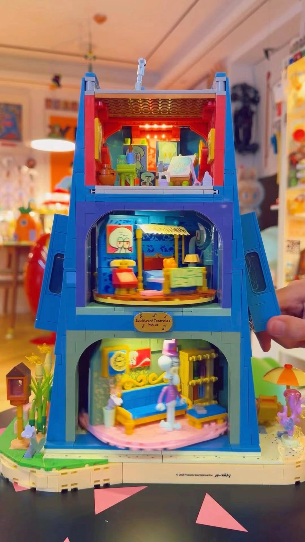 Squidward's Statue House Building Blocks Set with Light
