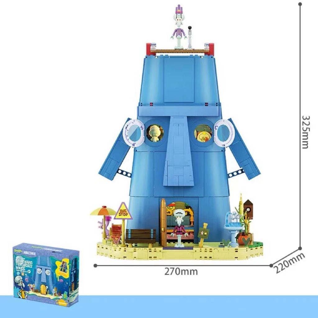 Squidward's Statue House Building Blocks Set with Light