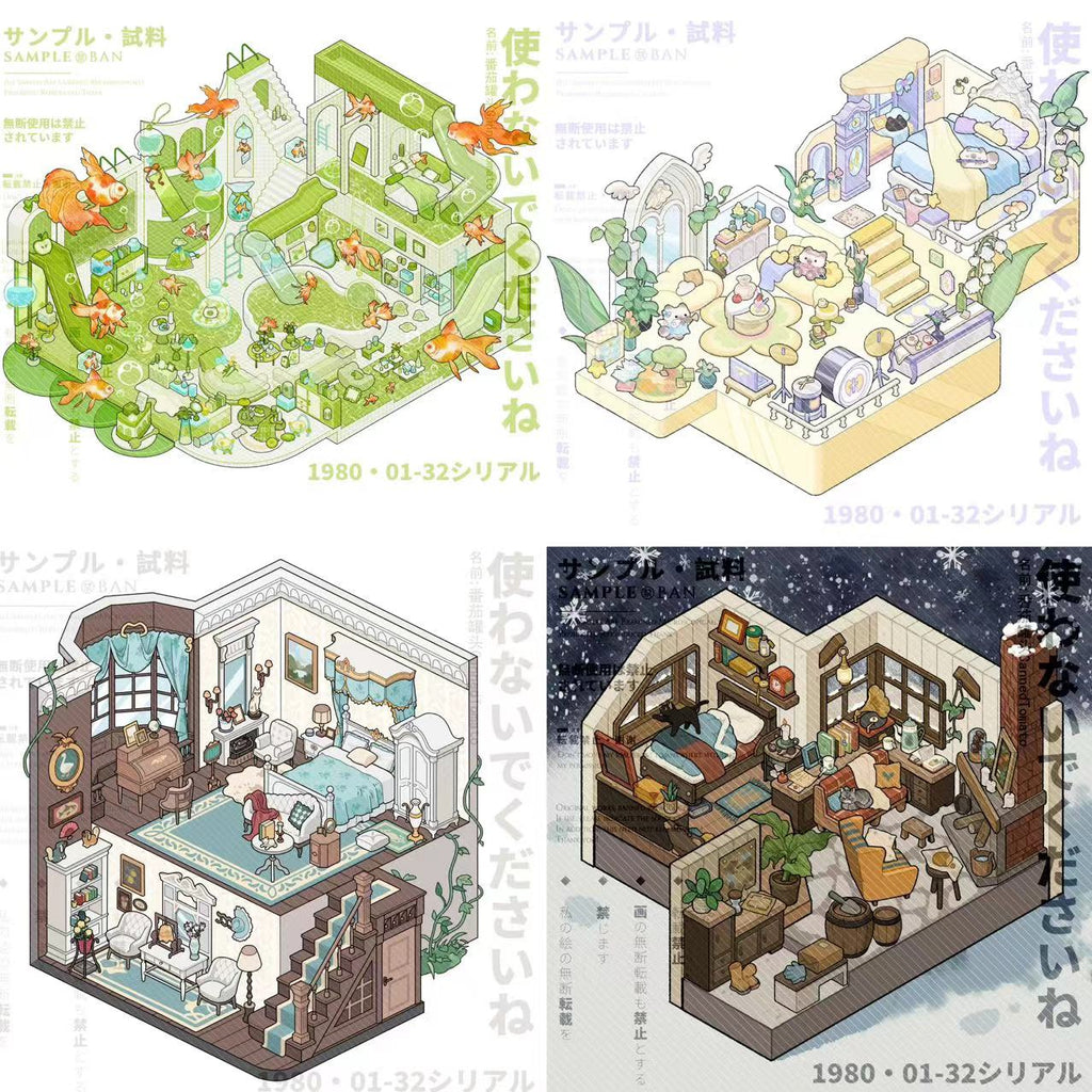 3D Sticker Scene Goldfish Reverie Lily of the Valley Afternoon Victorian House
