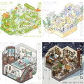 3D Sticker Scene Goldfish Reverie Lily of the Valley Afternoon Victorian House