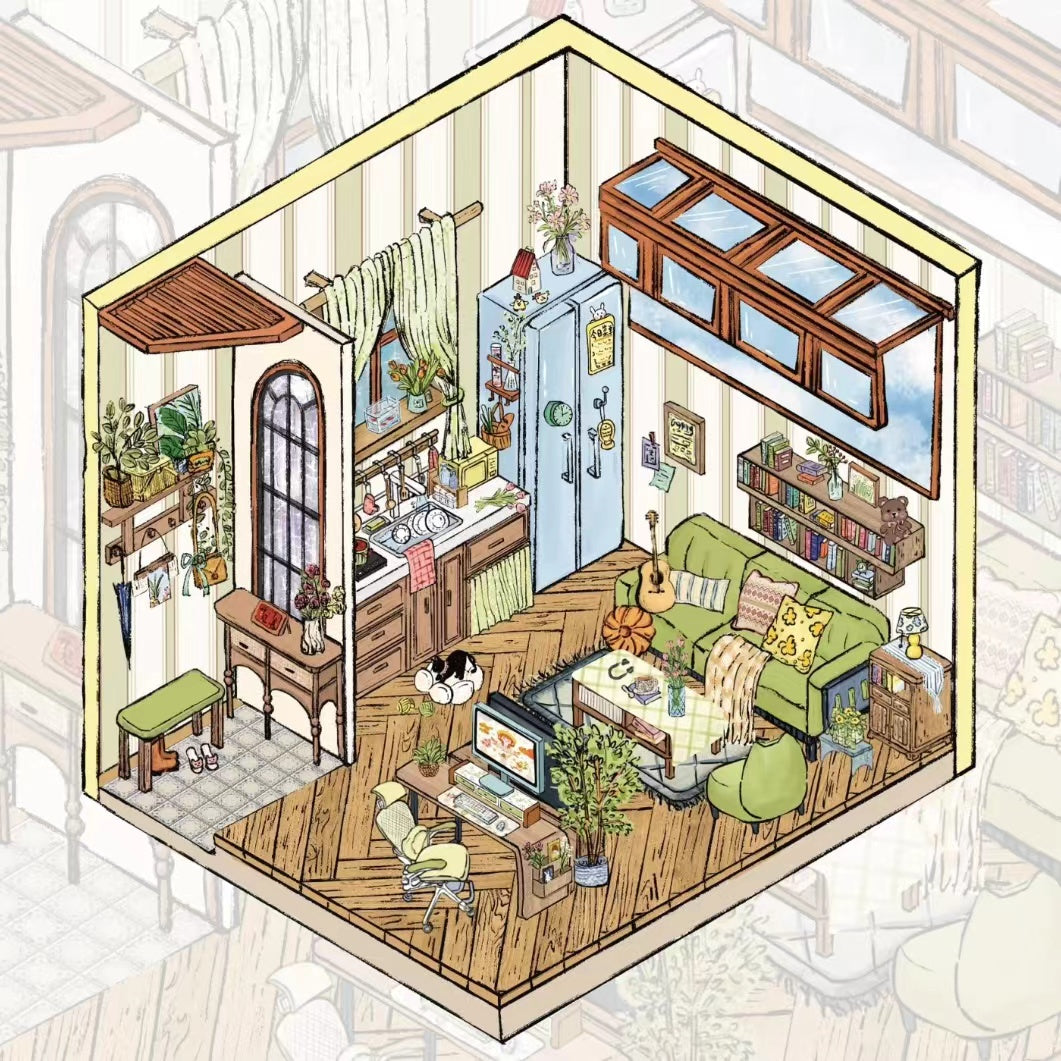 Stickers Scene DIY American Retro Villa  Honey Cottage Chinese Winter Nayang Villa