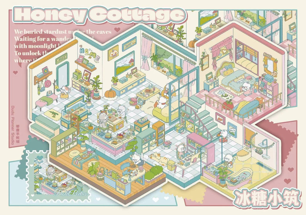 Stickers Scene DIY American Retro Villa  Honey Cottage Chinese Winter Nayang Villa
