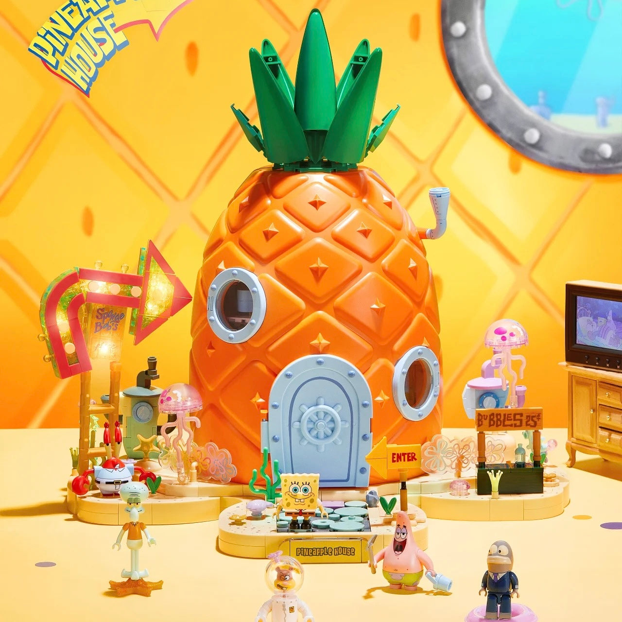 Krusty Krab Restaurant Cartoon Building Blocks Bricks Set US Tax-Free