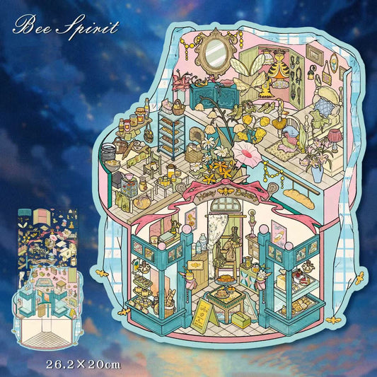 3D Sticker Scene DIY Bee Bakery Herbal Witch Plant House