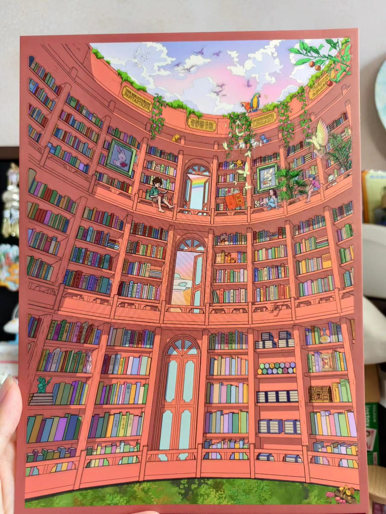 3D Sticker Scene DIY Library of Nature Bee Bakery Herbal Witch Plant House