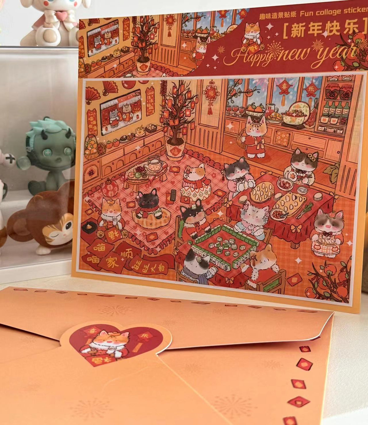 DIY Kitty Puzzle Sticker, Seaside Club|Beatuty Shop|Coffee|Bakery|New Year