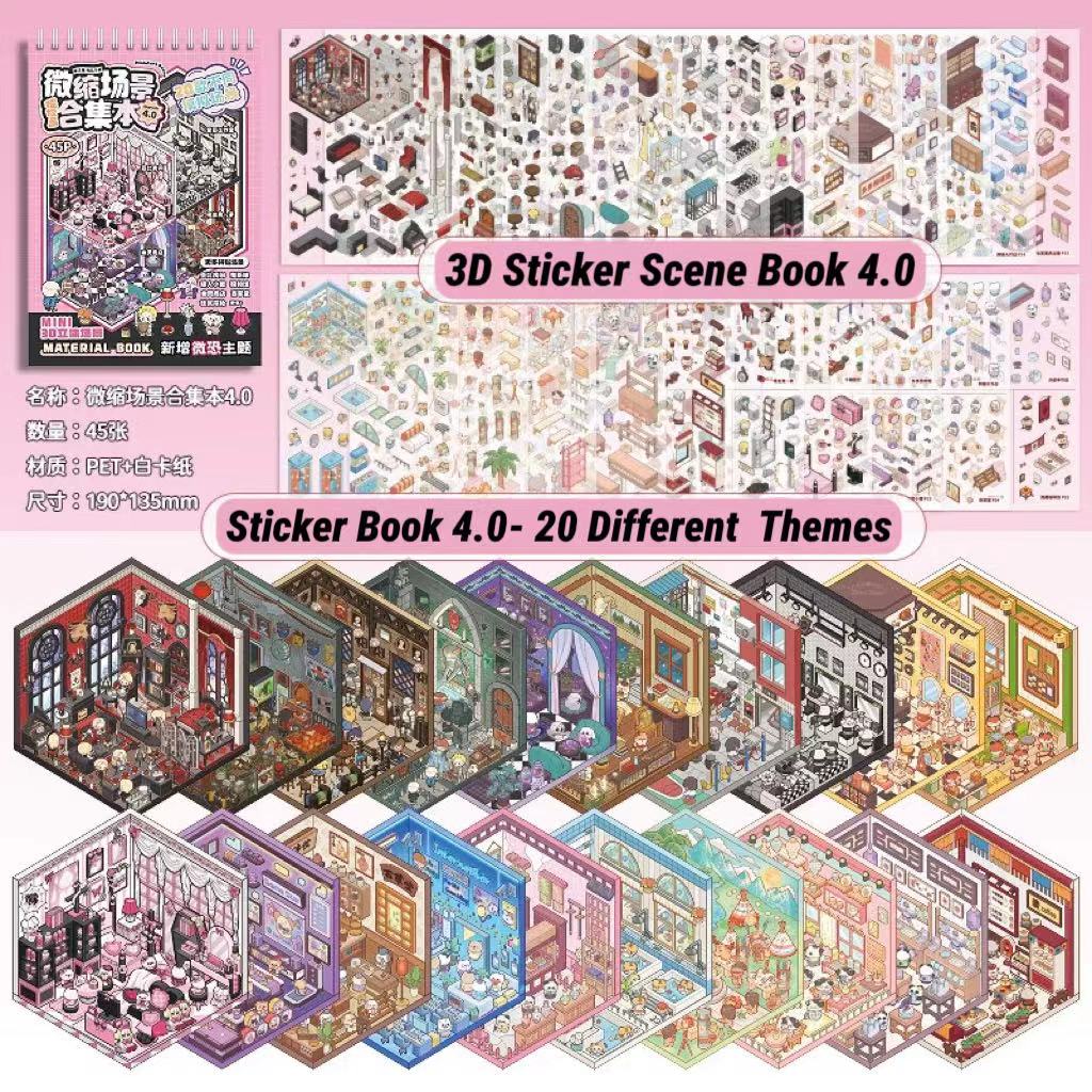 3D Miniature Scene Sticker Book