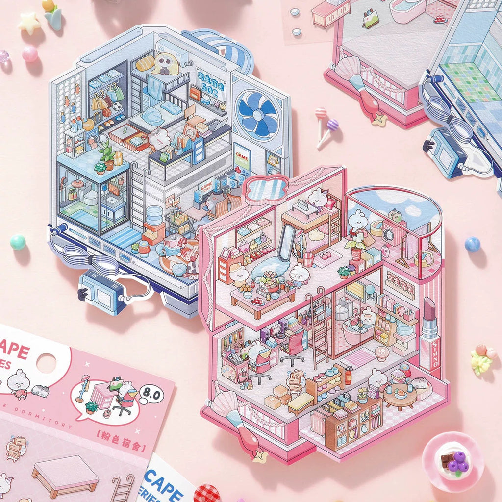 3D Sticker Scene DIY Girl Boy Dormitory