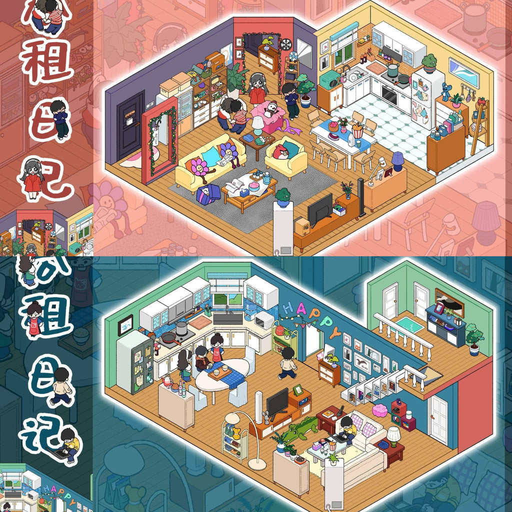 Roommate Diaries 3D Miniature House Sticker Puzzle