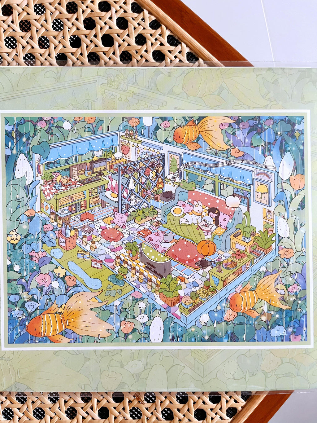 3D Sticker Puzzle Create Rose Funeral Rainy Day At Home Undersea Treasure