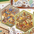 3D Scene Sticker French Japanese Cottage Plant House