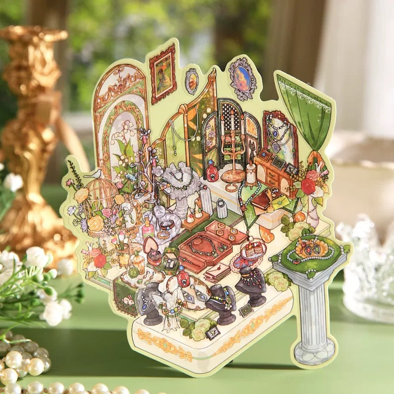 3D Landscape Sticker Boutique Jewelry