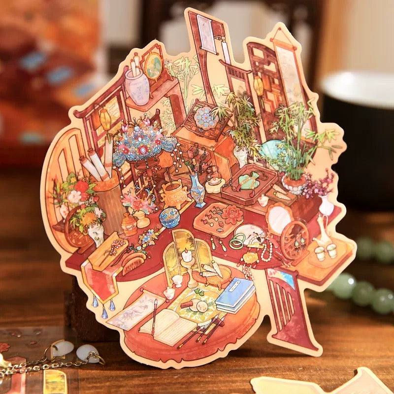 3D Landscape Sticker Boutique Jewelry