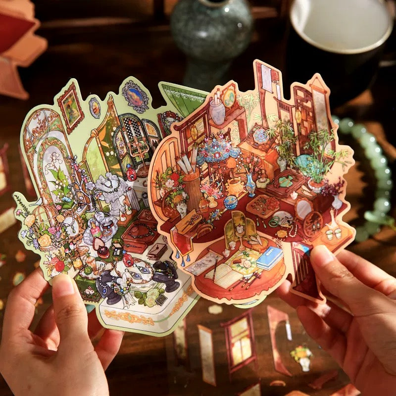 3D Landscape Sticker Boutique Jewelry