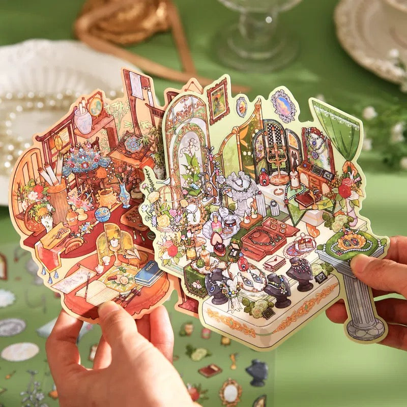 3D Landscape Sticker Boutique Jewelry