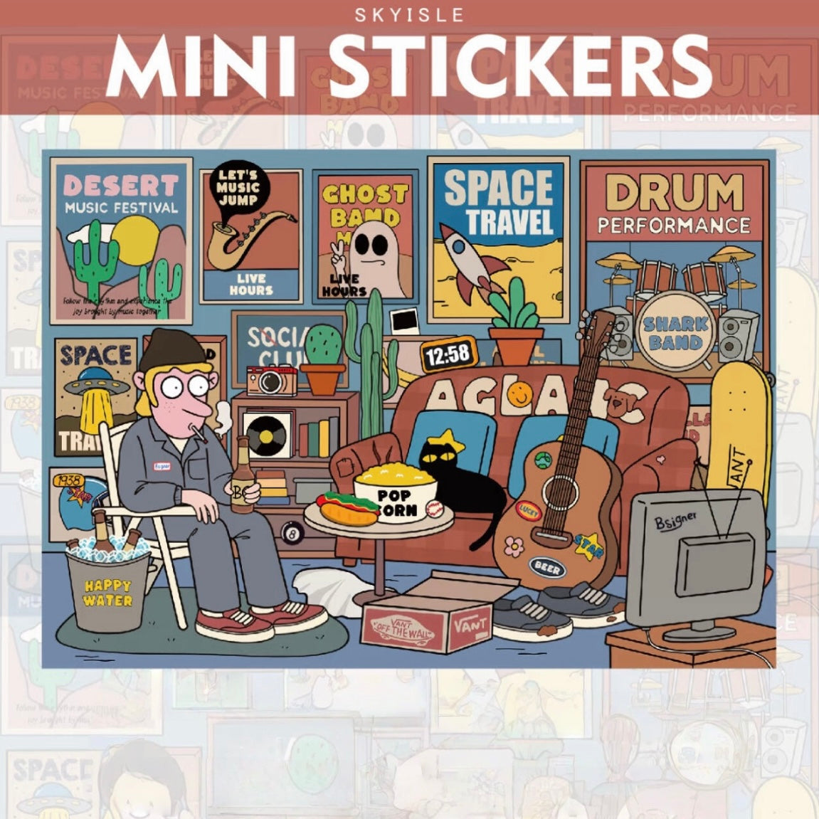 DIY American Modern Youth Sticker Scene