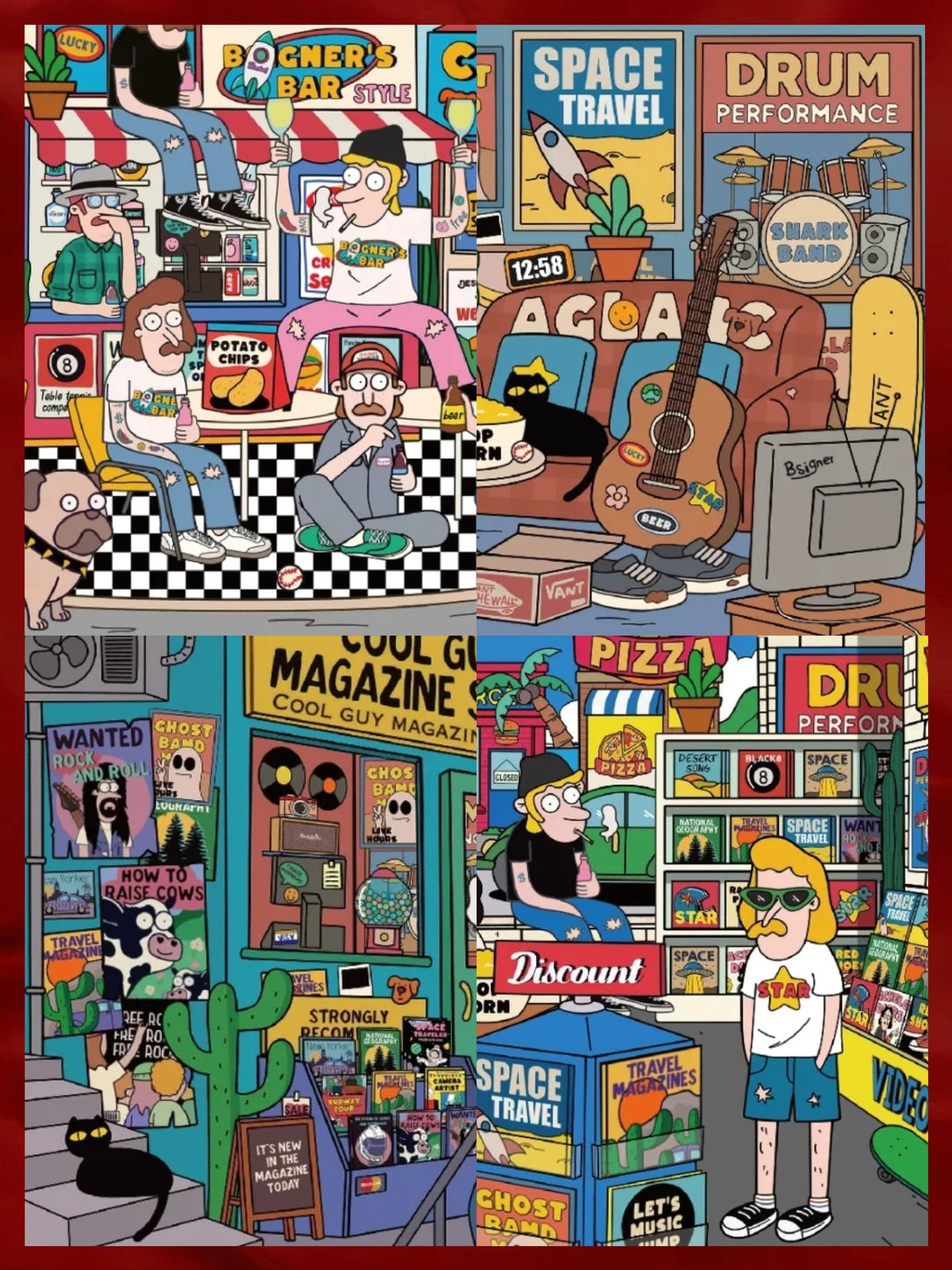 DIY American Modern Youth Sticker Scene