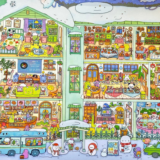 3D Landscape Sticker Monster Apartment Winter Apartment