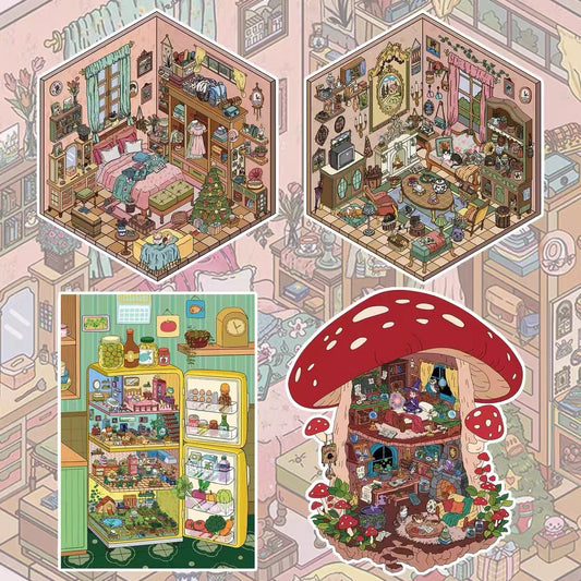 Big Size 3D Sticker Scene Sweet Living Room Bathroom