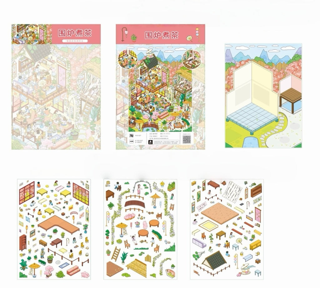 DIY Japanese Street View Nine Jobs 3D Sticker Scene