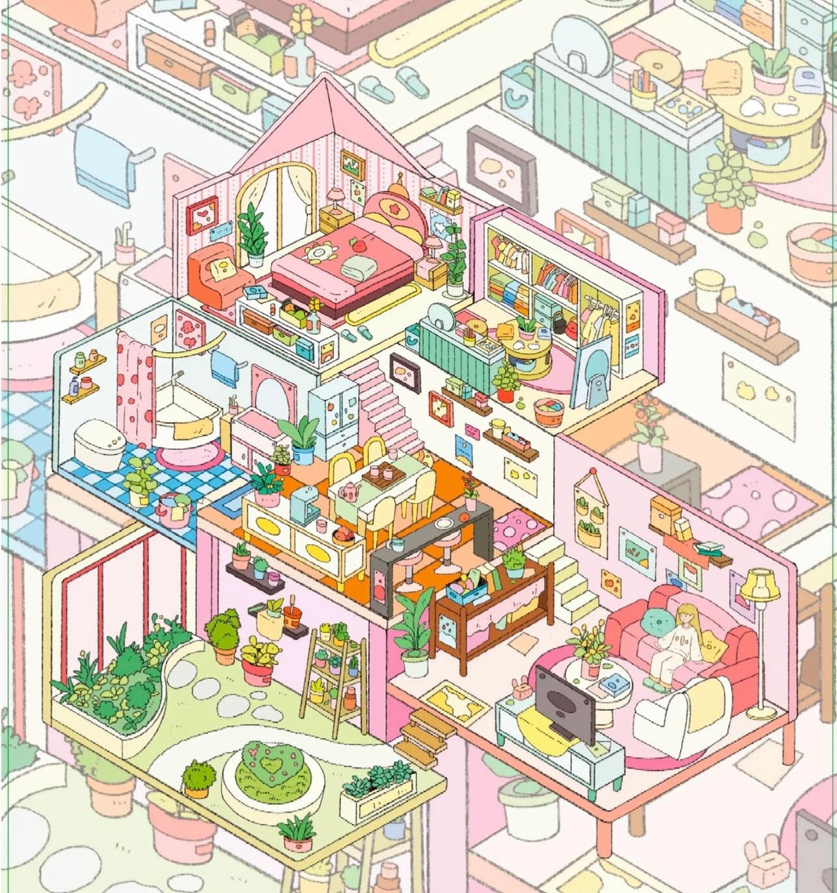 DIY Japanese Street View Nine Jobs 3D Sticker Scene