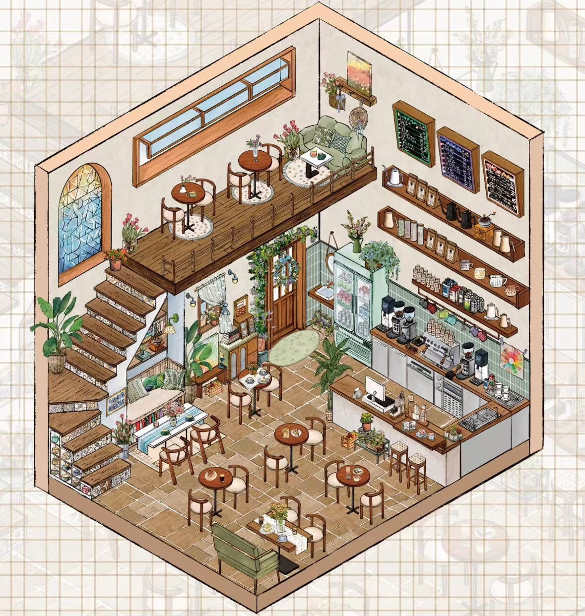 DIY Cottagecore Living 3D Sticker Scene