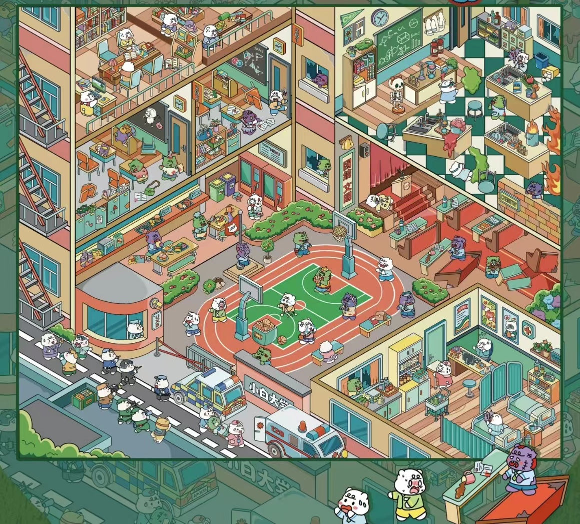 3D Sticker Scenes DIY Sakura Apartment Zombie Apartment News Scene