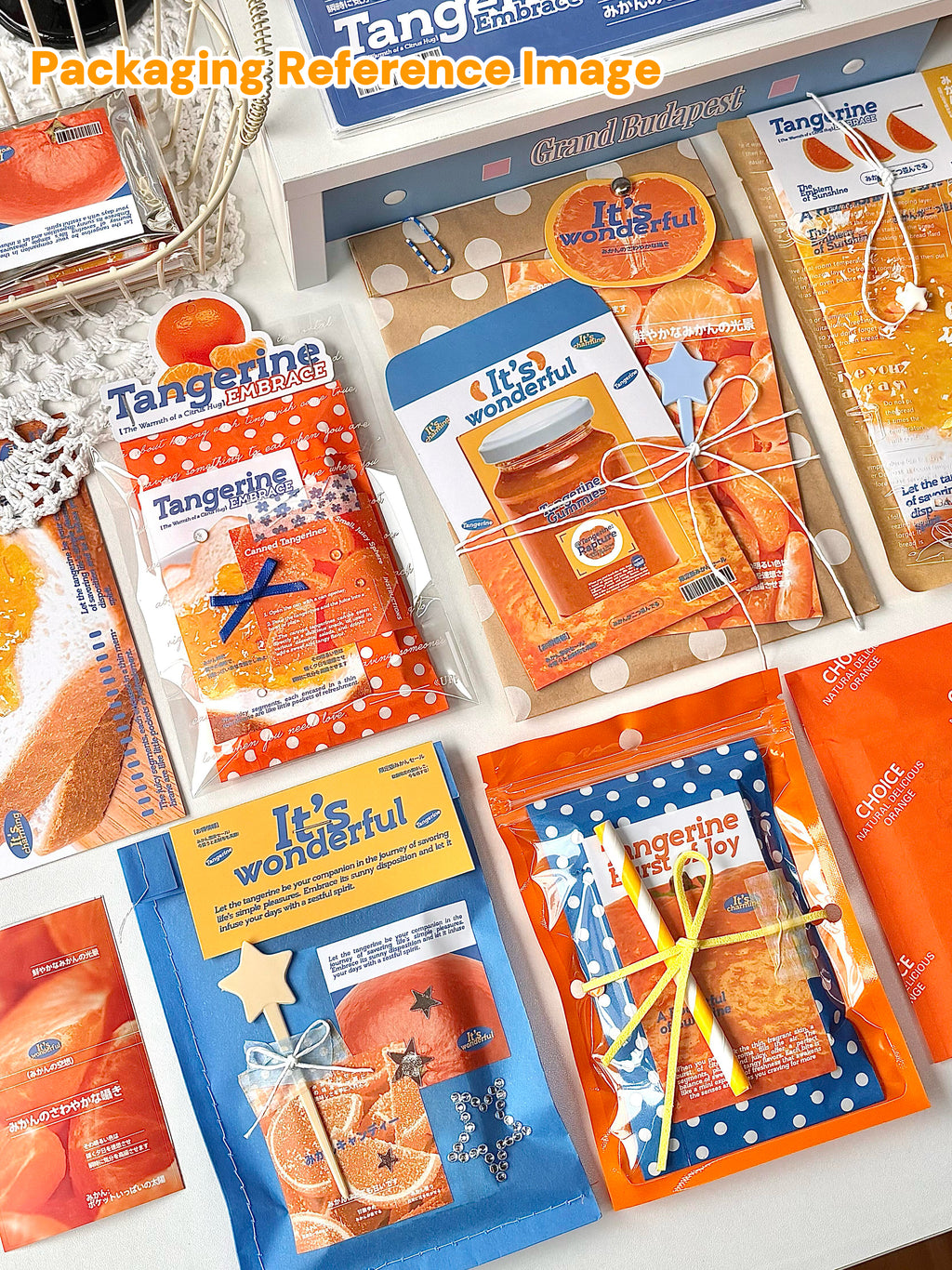 Orange Decorative Ephemera Kit for Journaling Scrapbooking Packaging
