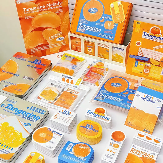 Orange Decorative Ephemera Kit for Journaling Scrapbooking Packaging