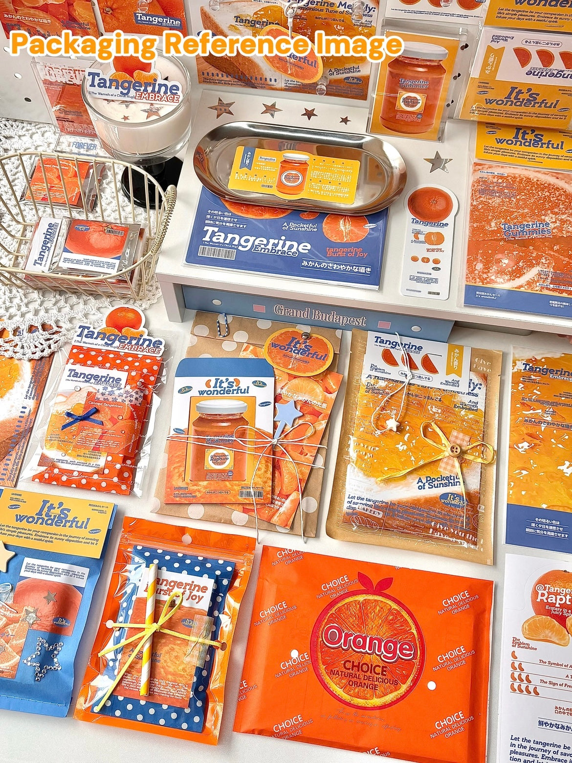 Orange Decorative Ephemera Kit for Journaling Scrapbooking Packaging
