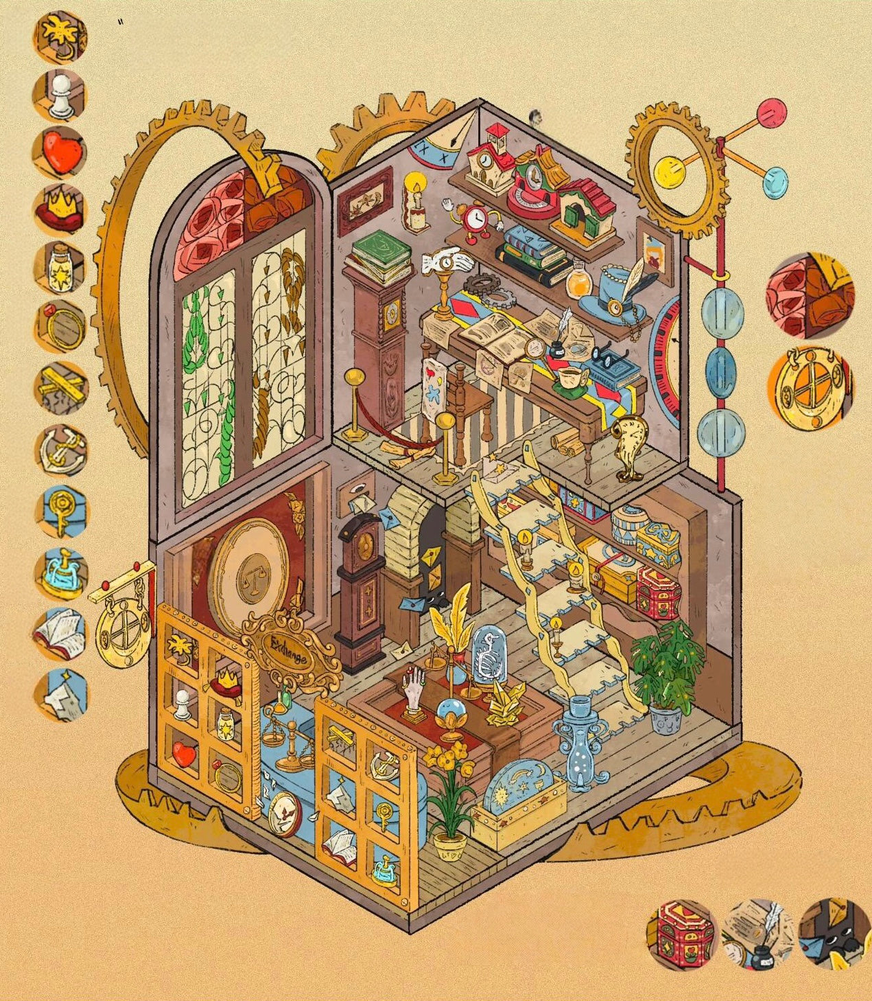 DIY Chinese Clothing Boutique Gingerbread Man Cottage 3D Stickers Scene