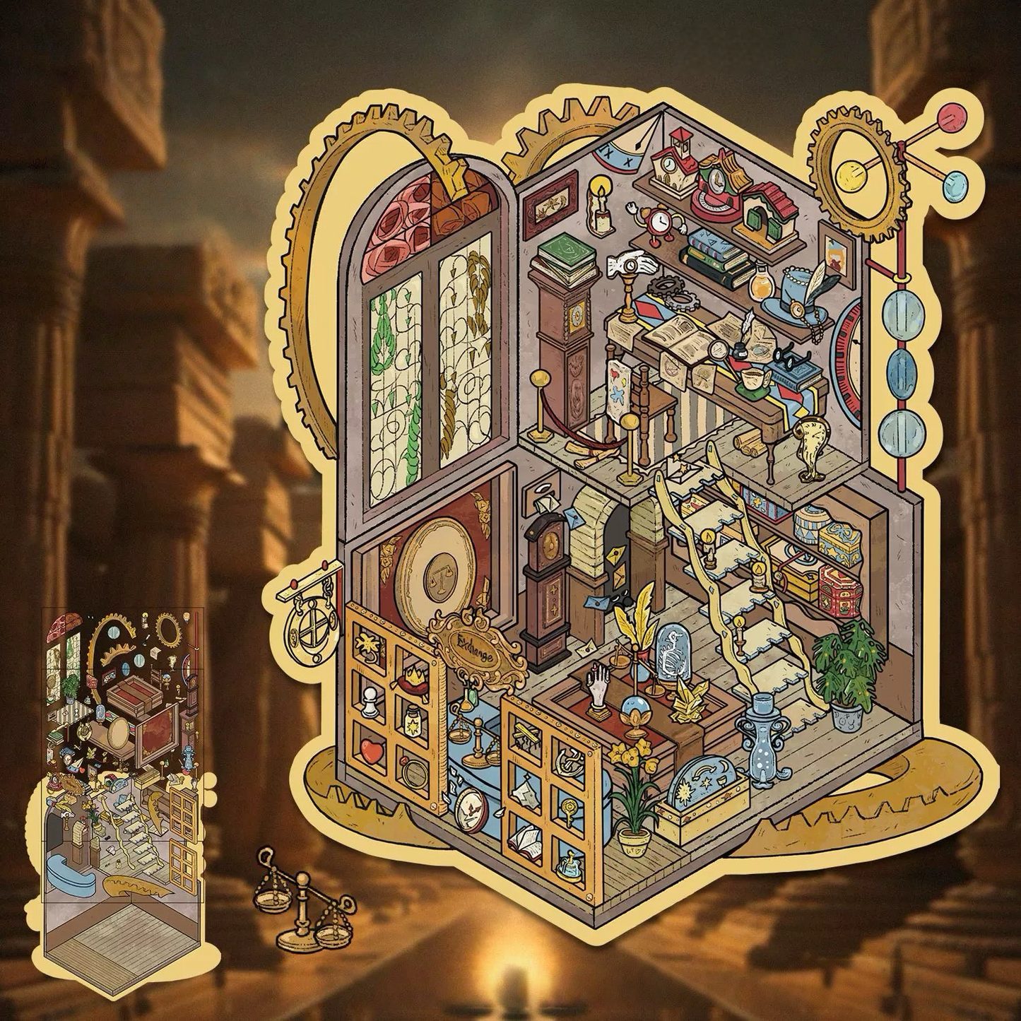 DIY Chinese Clothing Boutique Gingerbread Man Cottage 3D Stickers Scene