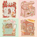 3D Miniature Scene Stickers DIY Little Bear’s Romantic Cottage Afternoon Tea