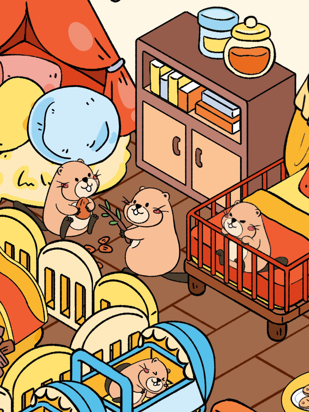 3D Sticker Puzzle Create Beaver’s Happy Life Spring Outing