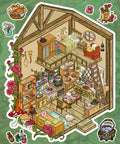 3D Sticker Puzzle Create The Enchanted Cabin Morning Glory Cottage Green Kitchen