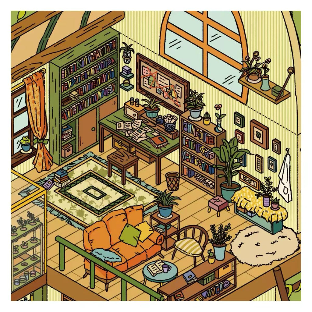 3D Sticker Puzzle Create The Enchanted Cabin Morning Glory Cottage Green Kitchen