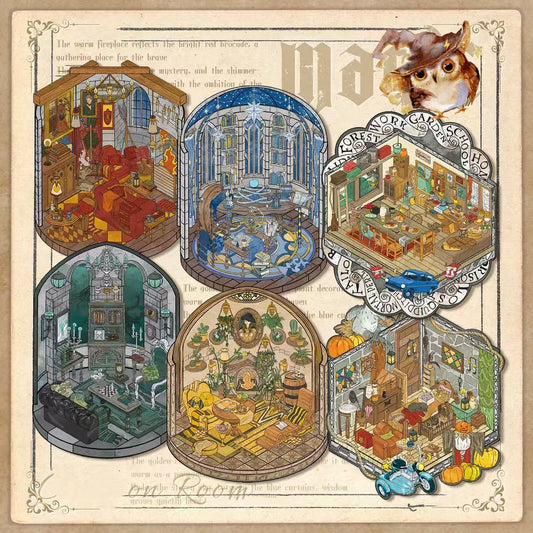3D Magical Scene Sticker Hagrid’s Hut The Burrow Slytherin Common Room